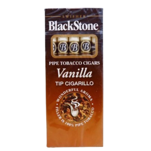 سیگار برگ بلک استون وانیل  BlackStone Vanilla Pipe Tobacco Cigarillos 5pcs Pack