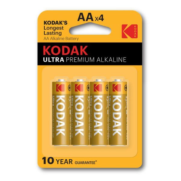 باطری قلمی اولترا پریمیوم آلکالاین کداک  4عددی AA Kodak Ultra Premium Alkaline Battery AA