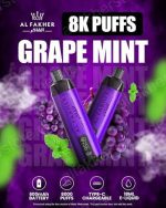  ویپ یکبار مصرف کرون بار الفاخر نعنا انگور ۸۰۰۰ پاف Crown Bar Al Fakher Grape Mint 8000 Puffs Disposable Vape