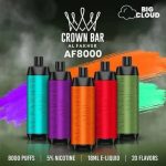  ویپ یکبار مصرف کرون بار الفاخر نعنا انگور ۸۰۰۰ پاف Crown Bar Al Fakher Grape Mint 8000 Puffs Disposable Vape
