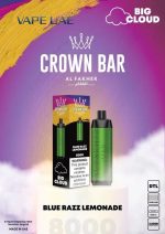  ویپ یک‌بار مصرف الفاخر کرون بار تمشک آبی لیموناد 8000 پاف – Al Fakher Crown Bar Blue Razz Lemonade 8000