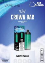 ویپ یکبار مصرف الفاخر وایت فلش ۸۰۰۰ پاف Al Fakher Crown Bar White Flash 8000 Puff