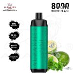 ویپ یکبار مصرف الفاخر وایت فلش ۸۰۰۰ پاف Al Fakher Crown Bar White Flash 8000 Puff