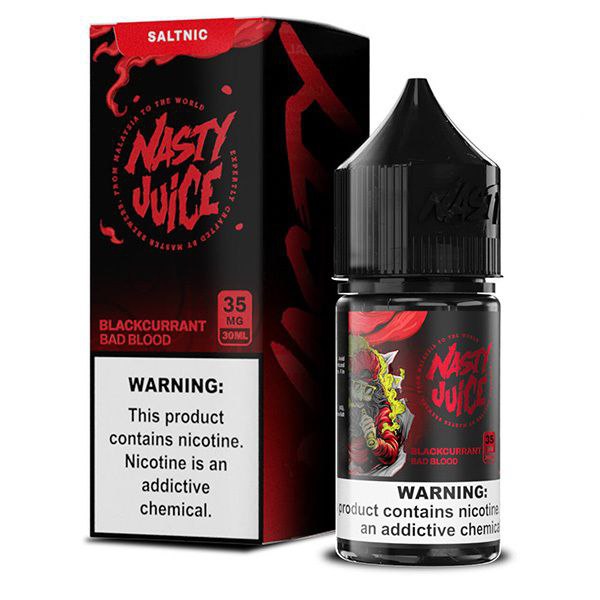 سالت نستی انگور فرنگی سیاه بد بلاد  Nasty Salt Bad Blood Blackcurrant 30ml – 35mg
