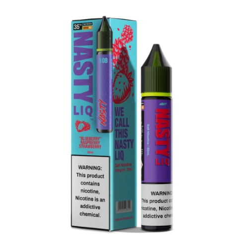 سالت نیکوتین نستی توت‌فرنگی، بلوبری و تمشکNasty LIQ Blueberry Raspberry Strawberry Salt Nic 30ml