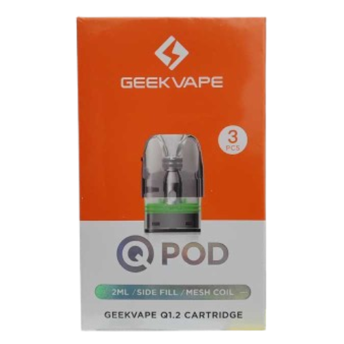 کارتریج گیک ویپ کیو ۱.۲ اهم 2 میل ساید Geekvape Q Pod Side Fill Replacement 1.2 Ω 3ml Cartridge