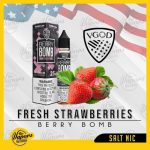 سالت بمب توت‌فرنگی ترش ویگاد ۲۵ میلی‌گرم  VGOD Berry Bomb Sour Strawberry SaltNic 25mg