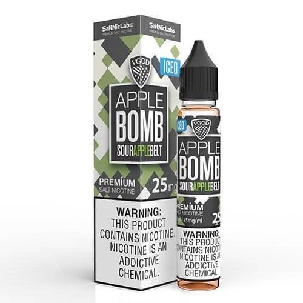 سالت سیب ترش یخ ویگاد 25 میلی گرم  VGOD Apple Bomb sour apple Iced Saltnic 25mg